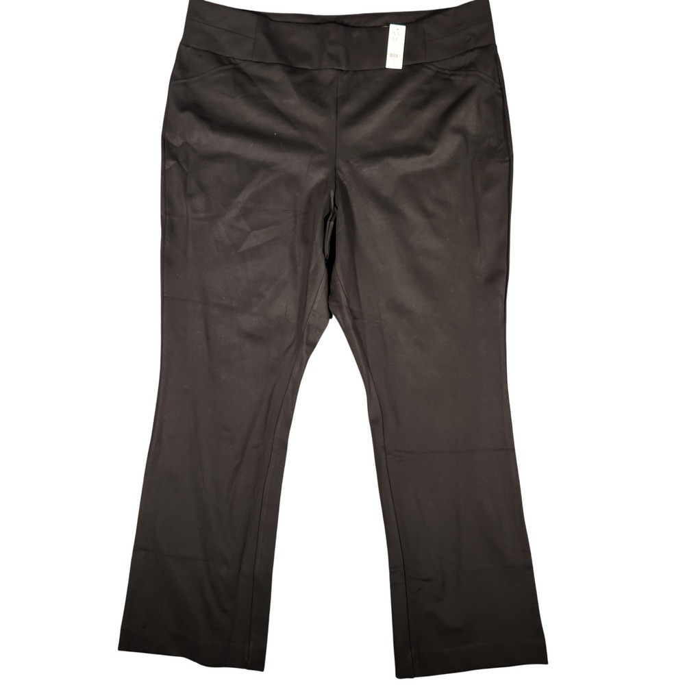 New York & Company Pants Womens 3X 0202 Black Pull-On Flare Stretch NEW